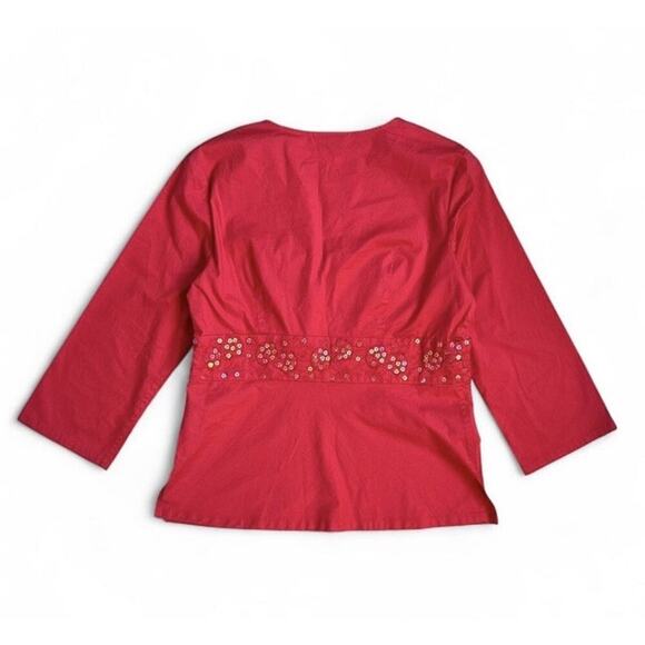 Vintage Talbots Women’s Pink Sequin V-Neck Blouse With Sequin Details Size S - Picture 6 of 6